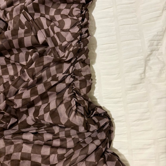 NWT UO ruched mini dress 🤎 - Picture 4 of 6